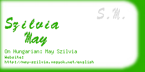 szilvia may business card